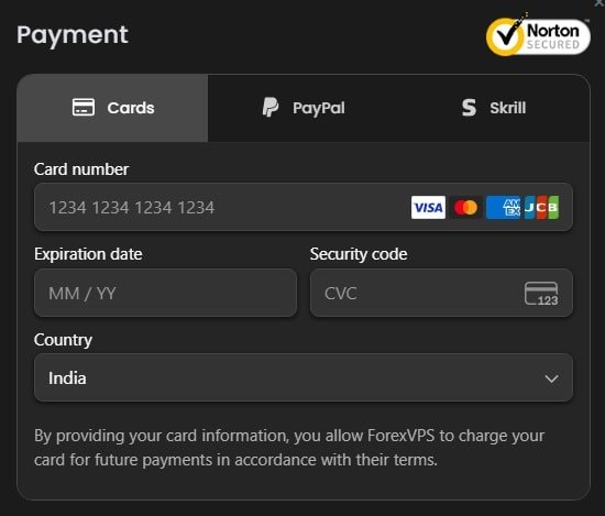 ForexVPS Payments